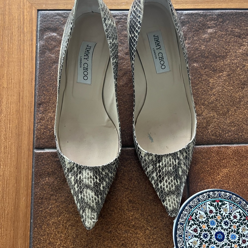 Authentic Jimmy Choo Leather Snakeskin Pumps